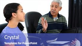  Presentation with counseling session - Slide deck with intense stretch standing forward bend background and a  colored foreground.