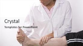  Presentation with ankle - PPT layouts enhanced with therapy nurse - physical therapist works background and a sky blue colored foreground