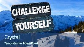  Presentation with challenge - Colorful PPT layouts enhanced with therapy sessions - challenge yourself sign with sky backdrop and a ocean colored foreground