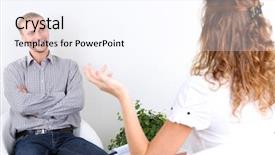  Presentation with environmental psychology man green - Presentation theme featuring therapy sessions - man with problem on reception background and a pink colored foreground