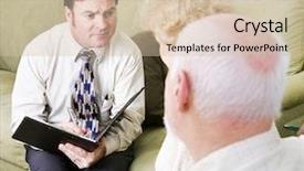  Presentation with couples therapy or marriage counseling - Presentation design with therapy sociasl worker - empathetic couples counselor helping background and a soft green colored foreground