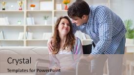  Presentation with family - Theme enhanced with therapy sociasl worker - young family taking care background and a light gray colored foreground