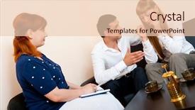  Presentation with married - Cool new presentation theme with therapy sociasl worker - young married couple consults backdrop and a lemonade colored foreground