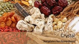  Presentation with chinese traditional - Slide set with therapy traditional chinese herbal medicine background and a coral colored foreground