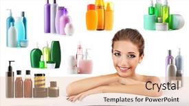  Presentation with gentle - Slides having therapy typing - beautiful young woman with gentle background and a lemonade colored foreground