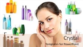  Presentation with gentle - Audience pleasing slides consisting of therapy typing - beautiful young woman with gentle backdrop and a coral colored foreground