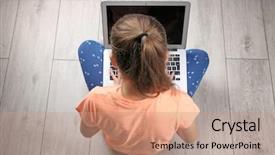  Presentation with posture - Presentation theme featuring therapy typing - incorrect posture concept cute schoolgirl background and a coral colored foreground