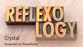  Presentation with abstract - Amazing presentation design having therapy typing - reflexology - word abstract backdrop and a coral colored foreground