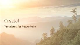  Presentation with green morning - Cool new slide set with there are green junipers in the morning backdrop and a lemonade colored foreground