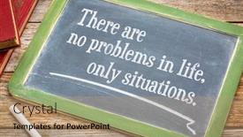  Presentation with inspirational - PPT layouts having there-are-no-problems background and a coral colored foreground