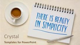  Presentation with coffee cup - Audience pleasing presentation consisting of there-is-beauty-in-simplicity backdrop and a lemonade colored foreground