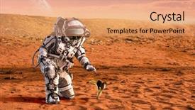  Presentation with planet mars - Slide deck featuring there is life on other background and a coral colored foreground