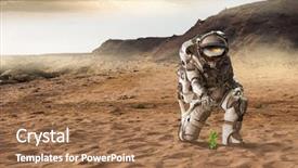  Presentation with planet mars - Cool new slides with there is life on other backdrop and a coral colored foreground