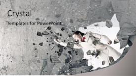  Presentation with crash - Theme enhanced with there is no barriers background and a  colored foreground