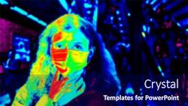  Presentation with covid - Presentation consisting of thermal-camera-picture-detecting-infected background and a navy blue colored foreground