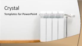  Presentation with engineering - Cool new PPT theme with thermal engineering - heating radiator at home backdrop and a white colored foreground