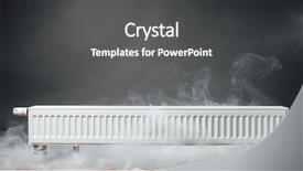  Presentation with steam engineering - Beautiful PPT layouts featuring thermal engineering - heating radiator with warm steam backdrop and a dark gray colored foreground