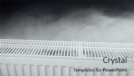  Presentation with steam engineering - PPT layouts with thermal engineering - heating radiator with warm steam background and a light gray colored foreground