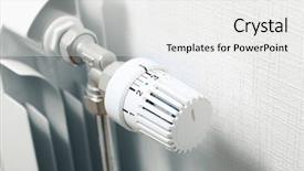  Presentation with temperature - Beautiful PPT layouts featuring thermal engineering - temperature knob of heating radiator backdrop and a white colored foreground