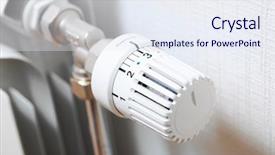  Presentation with temperature - Amazing slide deck having thermal engineering - temperature knob of heating radiator backdrop and a sky blue colored foreground