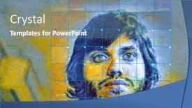  Presentation with facial recognition - Presentation theme with thermal-facial-recognition-with-blue background and a teal colored foreground