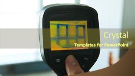  Presentation with imaging - Audience pleasing presentation theme consisting of thermal-imaging-camera-at-apartment backdrop and a tawny brown colored foreground