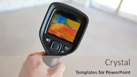  Presentation with floor inspection - Cool new PPT theme with thermal-imaging-camera-inspection backdrop and a light gray colored foreground