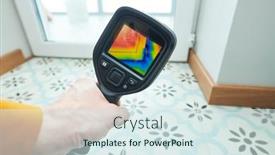  Presentation with imaging - Presentation design with thermal-imaging-camera-inspection background and a sky blue colored foreground