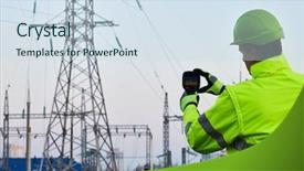  Presentation with thermal energy - Colorful presentation design enhanced with thermal imaging inspection of electrical backdrop and a sky blue colored foreground