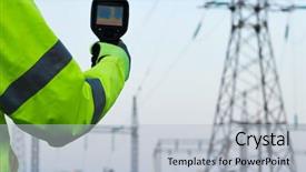  Presentation with thermal energy - PPT theme having thermal imaging inspection of electrical background and a light gray colored foreground