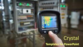  Presentation with imaging - Audience pleasing theme consisting of thermal-imaging-inspection-of-electrical backdrop and a tawny brown colored foreground