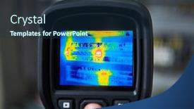  Presentation with imaging - Presentation theme enhanced with thermal-imaging-inspection-of-electrical background and a navy blue colored foreground