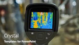  Presentation with imaging - Slide deck with thermal-imaging-inspection-of-heating background and a dark gray colored foreground