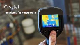  Presentation with imaging - Presentation design consisting of thermal-imaging-inspection-of-heating background and a tawny brown colored foreground