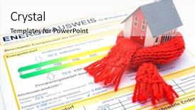  Presentation with thermal energy - Beautiful slide deck featuring thermal insulation house energy efficiency backdrop and a white colored foreground