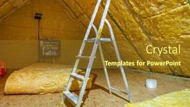  Presentation with thermal insulation - Beautiful PPT theme featuring thermal-insulation-of-the-attic backdrop and a tawny brown colored foreground