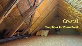  Presentation with thermal insulation - Slide set with thermal-insulation-of-the-attic background and a tawny brown colored foreground