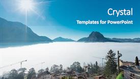  Presentation with switzerland - Theme featuring thermal inversion on the lugano background and a teal colored foreground