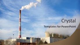  Presentation with power generation - Audience pleasing presentation theme consisting of thermal plant - fuel and power generation backdrop and a light blue colored foreground