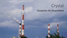  Presentation with thermal power plant - Presentation theme featuring thermal-power-plant-pipes background and a light blue colored foreground