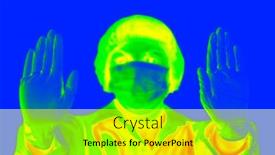  Presentation with covid coronavirus - Amazing slide deck having thermal-scanner-detecting-infected-people backdrop and a gold colored foreground