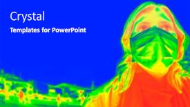  Presentation with covid coronavirus - Audience pleasing slides consisting of thermal-scanner-detecting-infected-people backdrop and a dark gray colored foreground