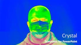  Presentation with covid coronavirus - Colorful PPT layouts enhanced with thermal-scanner-detecting-infected-people backdrop and a dark gray colored foreground