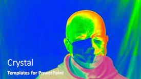  Presentation with scanner - Slide deck consisting of thermal-scanner-detecting-infected-people background and a dark gray colored foreground