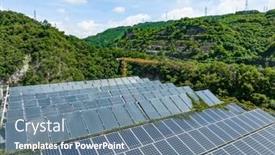  Presentation with solar water - Theme with thermal-solar-panels-alternative-technologies background and a seafoam green colored foreground