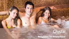  Presentation with spa - Amazing presentation theme having thermal water - three friends relaxing backdrop and a  colored foreground