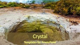  Presentation with new zealand - PPT layouts consisting of thermal wonderland of hot water background and a tawny brown colored foreground