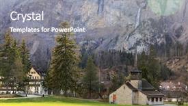  Presentation with switzerland - Slide deck consisting of thermes de vals - kandersteg resort canton bern background and a  colored foreground