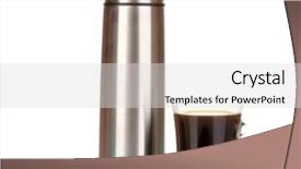  Presentation with casting metal - Theme featuring thermic - metal thermos with cup isolated background and a  colored foreground