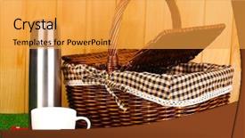  Presentation with metal corrosion rusted - Audience pleasing slides consisting of thermic - metal thermos with cup backdrop and a  colored foreground